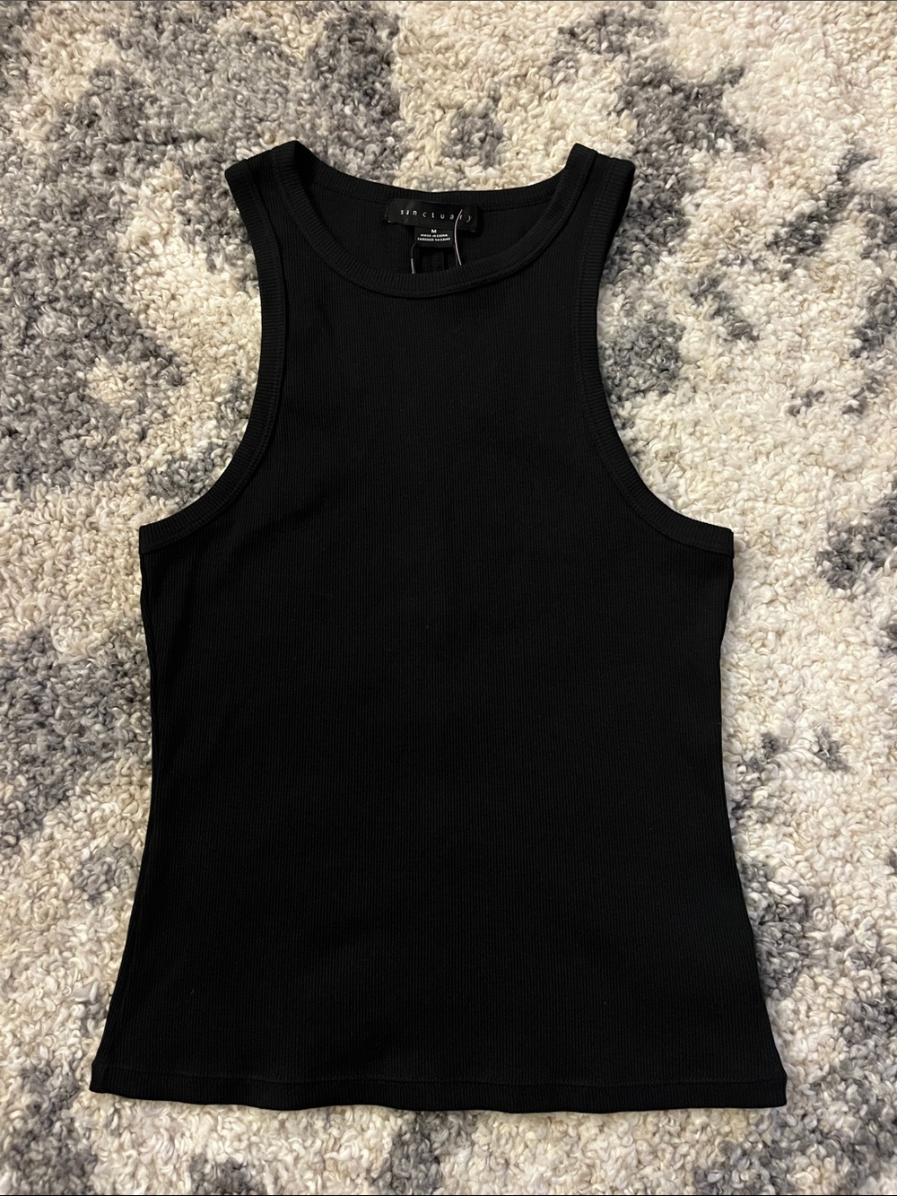 Sanctuary Black Ribbed Tank Top